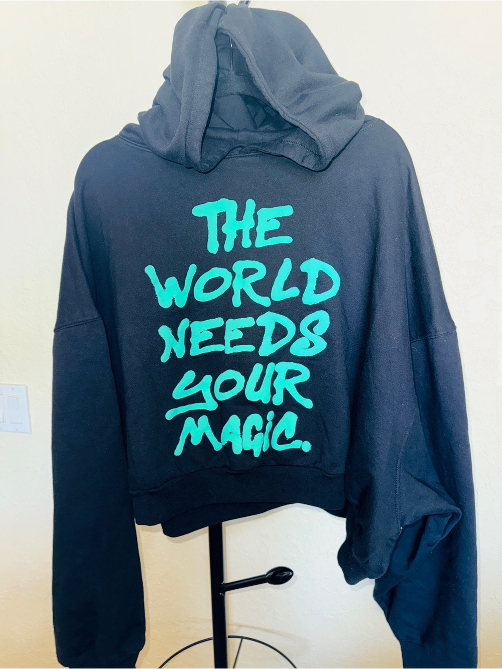 Dressed in LALA Boxy Fit Cropped Hoodie - Size Large - Picture 4 of 6